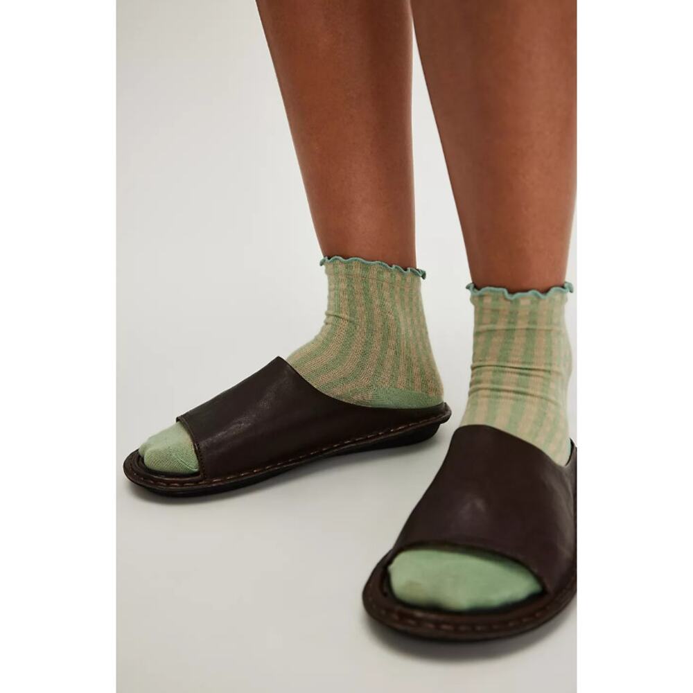 Brown and Green Women's Sandals